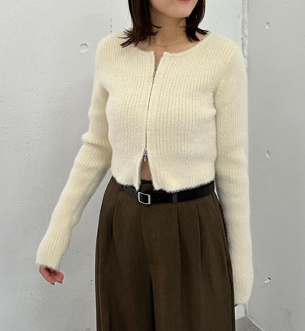 archives「Ｗｚｉｐフェザーニットカーディガン」|カーディガン|