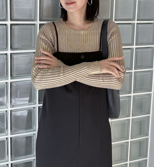 Doux archives「メタリックリブニット」|ニット・セーター|