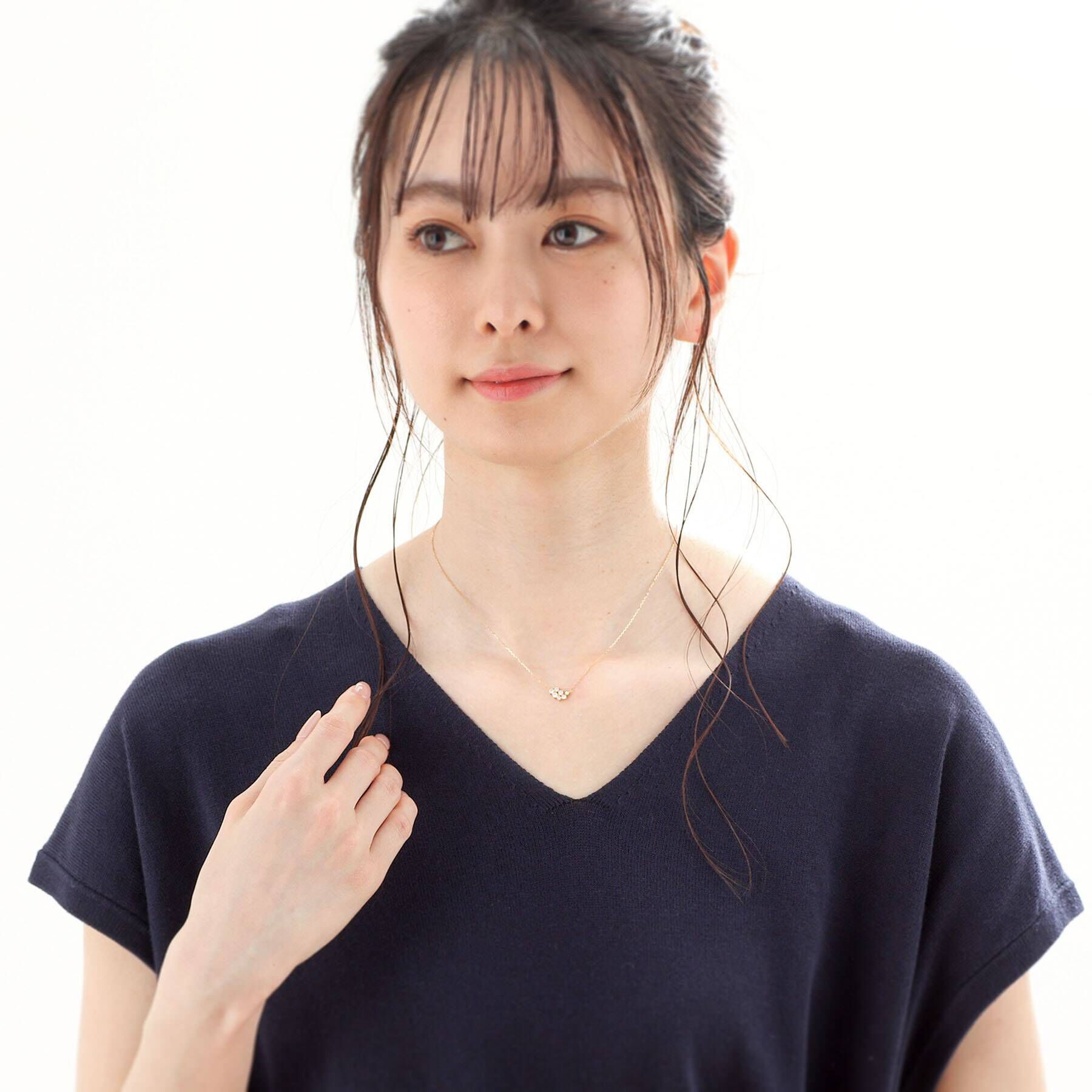 COCOSHNIK「K18ダイヤモンド ランダムクラスター7石 ネックレス」|ネックレス|