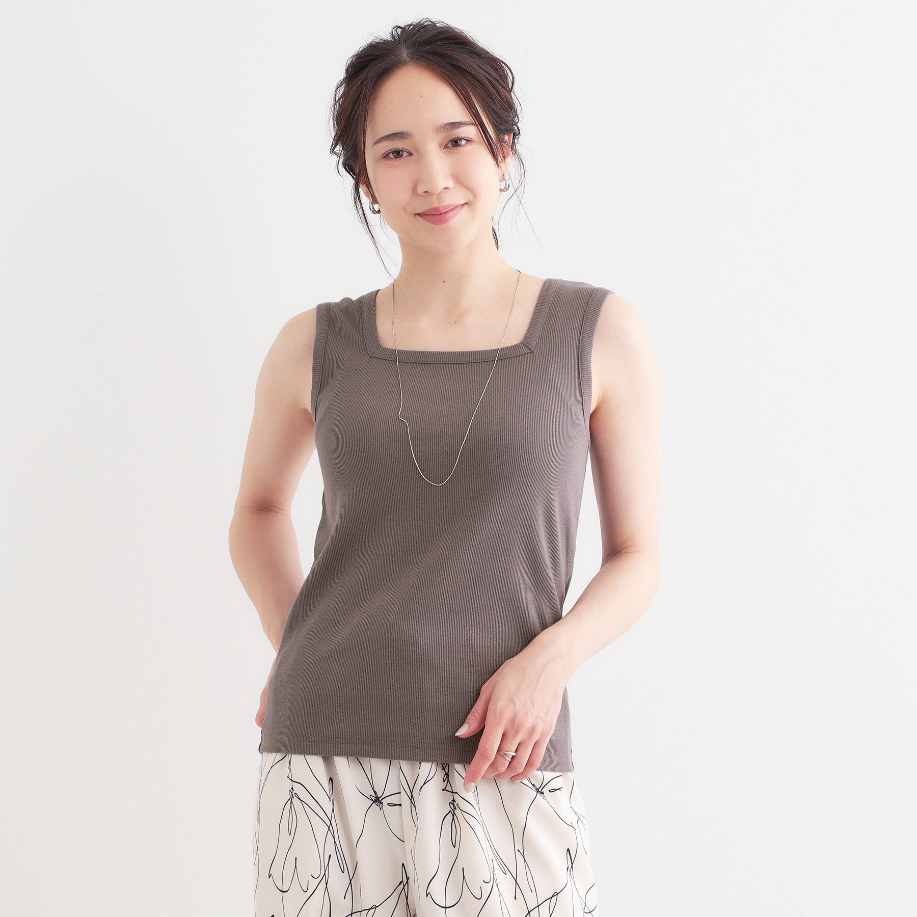 SHOO･LA･RUE「【S-LL】2WAYネック リブタンクトップ」|キャミソール|