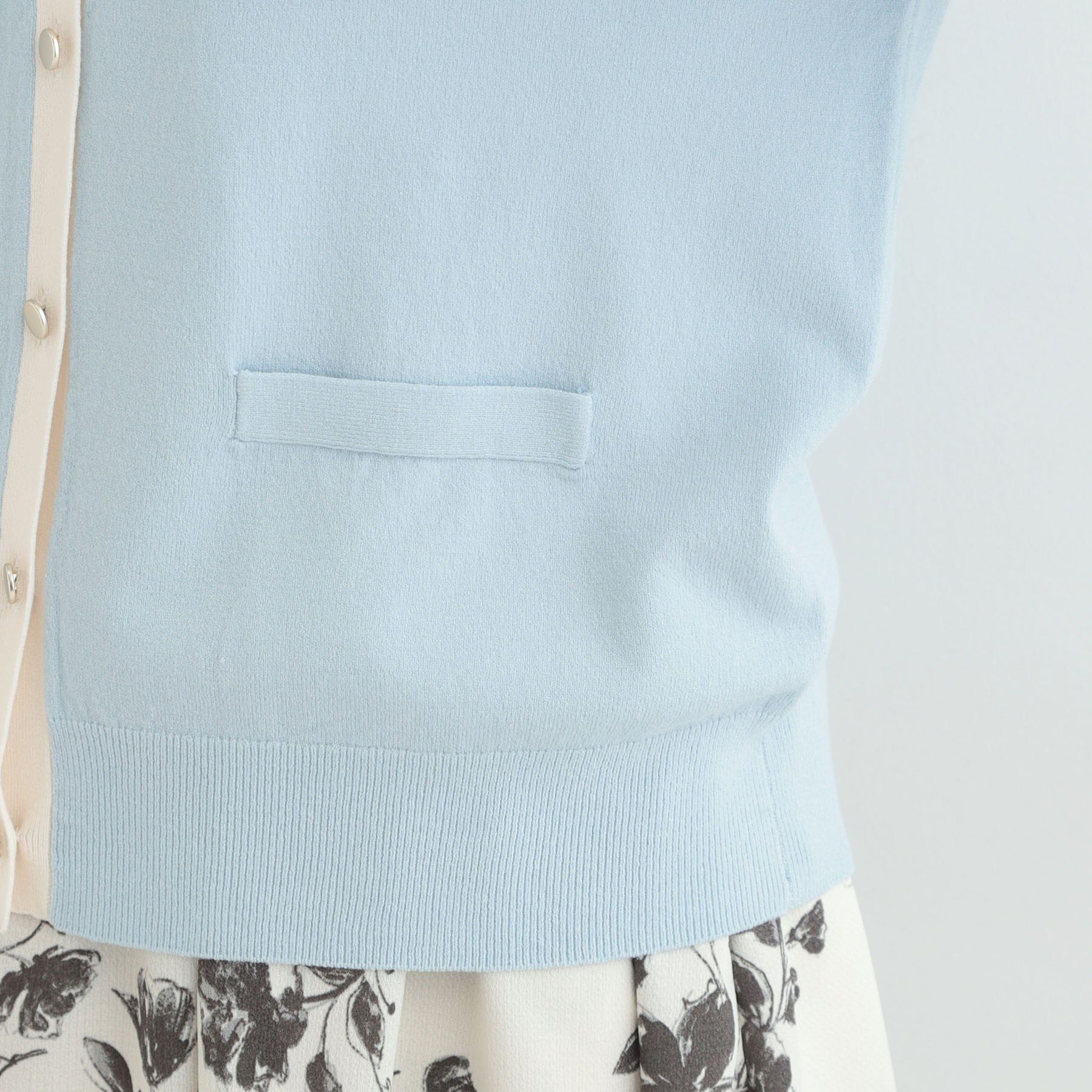 SHOO･LA･RUE「【洗濯機可/S-LL/アンサンブル可】配色クルーニットカーディガン」|カーディガン|