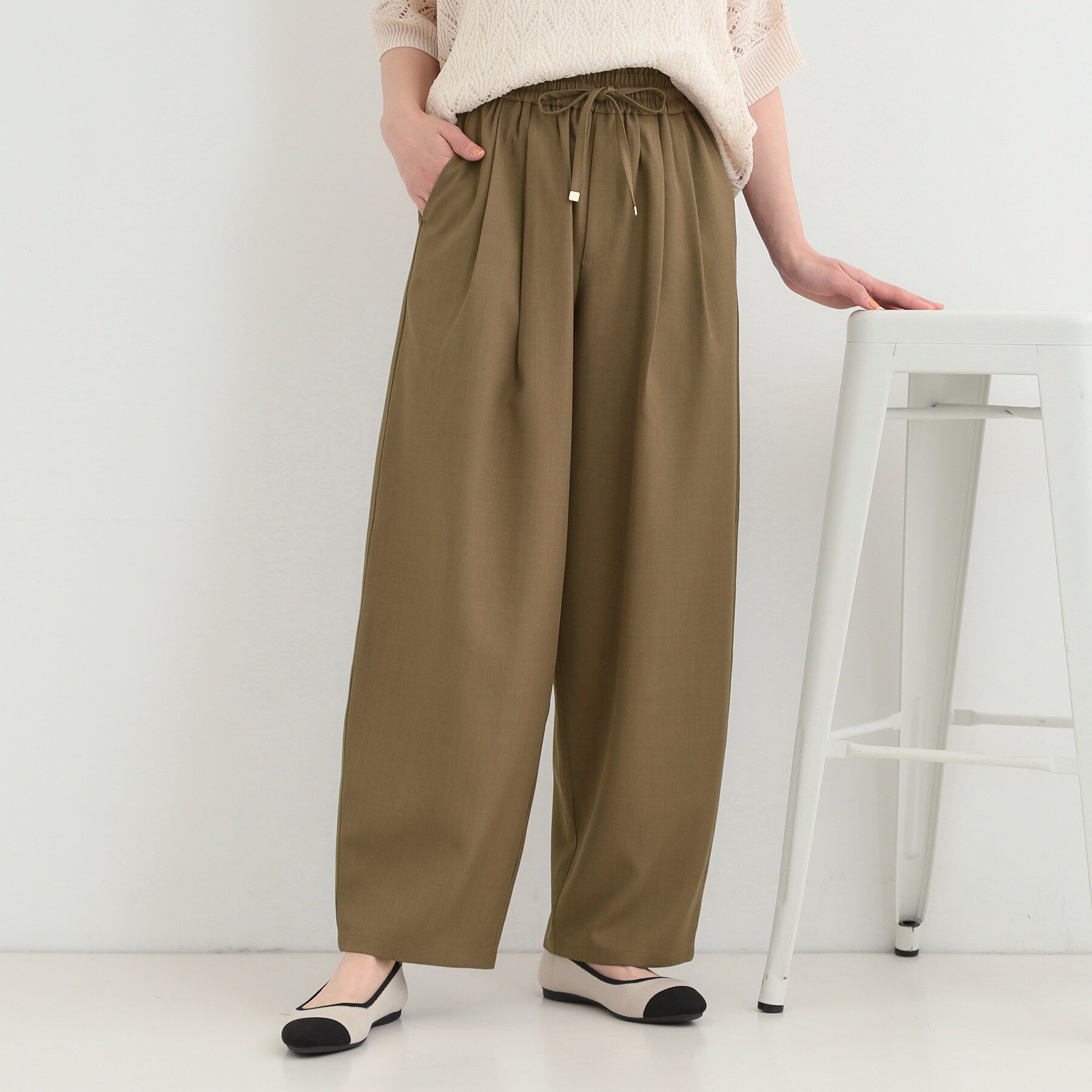 SHOO･LA･RUE「タックバギーカーブパンツ」|その他|モカブラウン(042