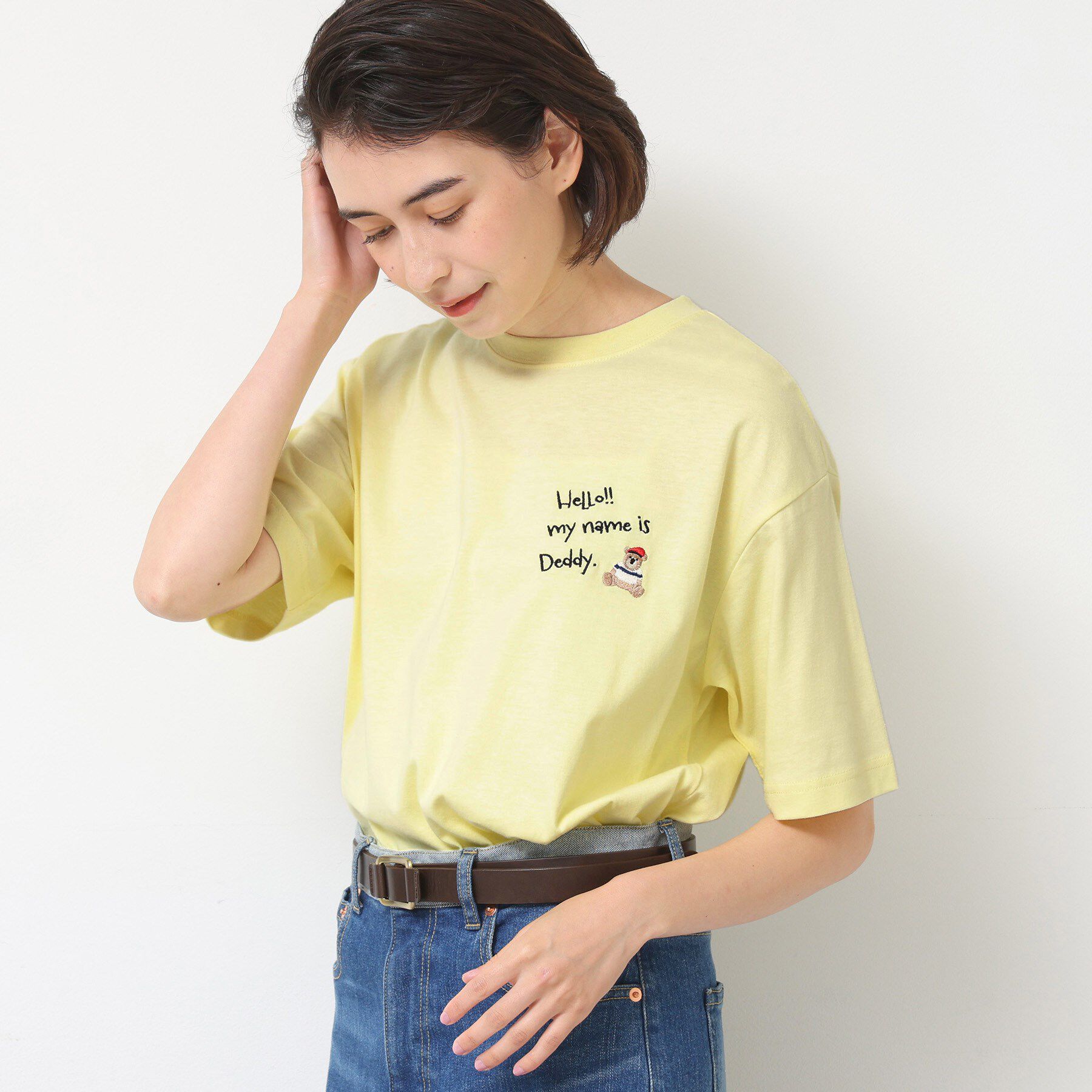 Dessin「【ユニセックス・洗える】Deddy刺繍入り オーガニックコットンTシャツ」|Tシャツ・カットソー|