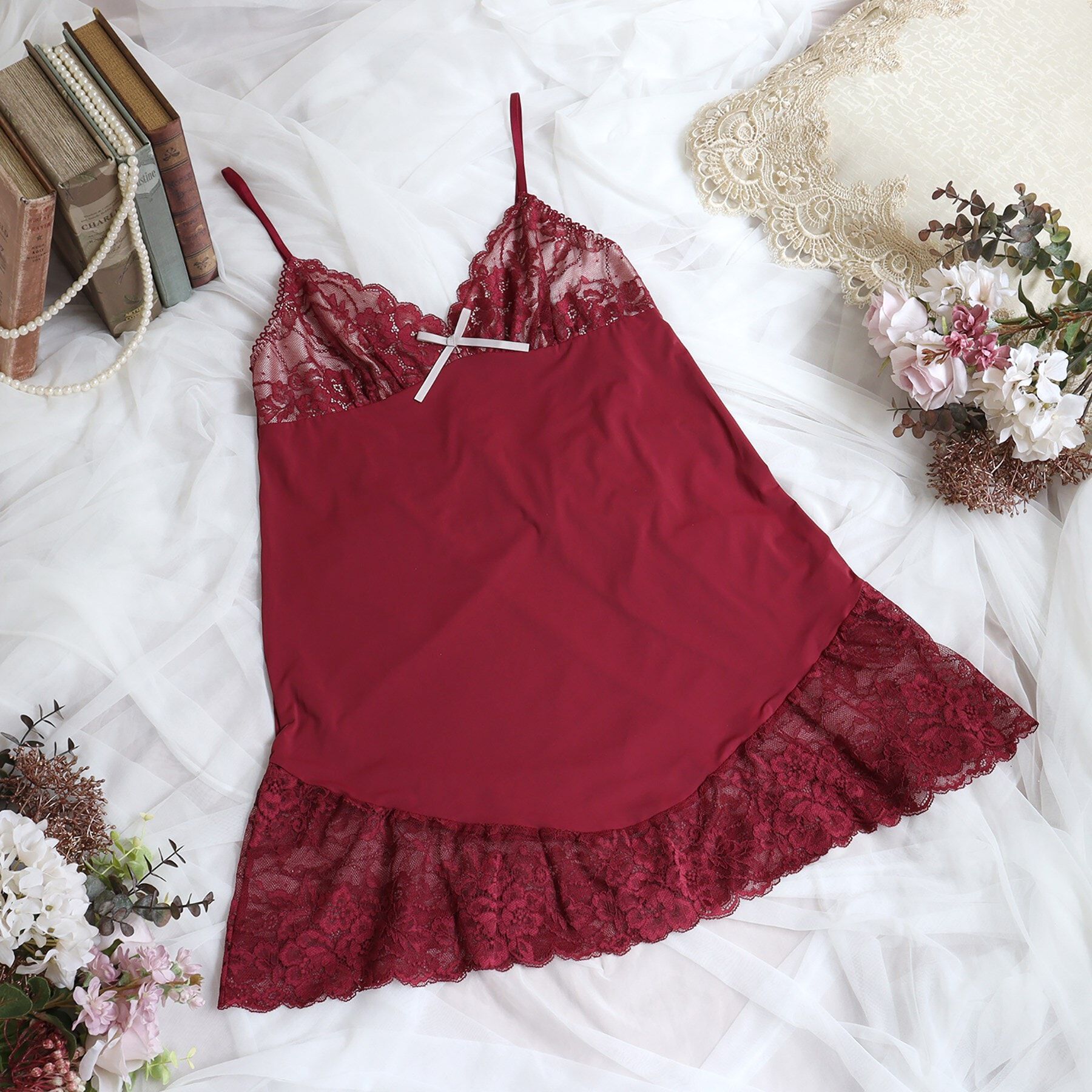 Risa Magli「ノーラ スリップ」|キャミソール|ボルドー(064)