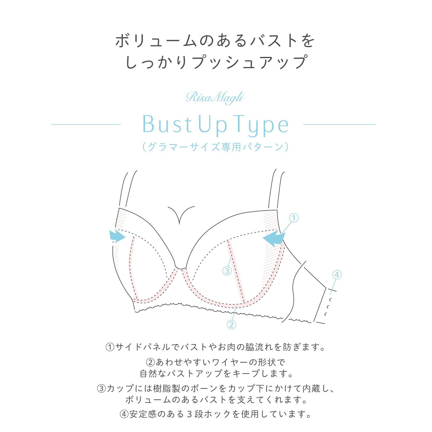 Risa Magli「ティナ ブラジャー（G-I）＜バストアップタイプ＞」|インナー|