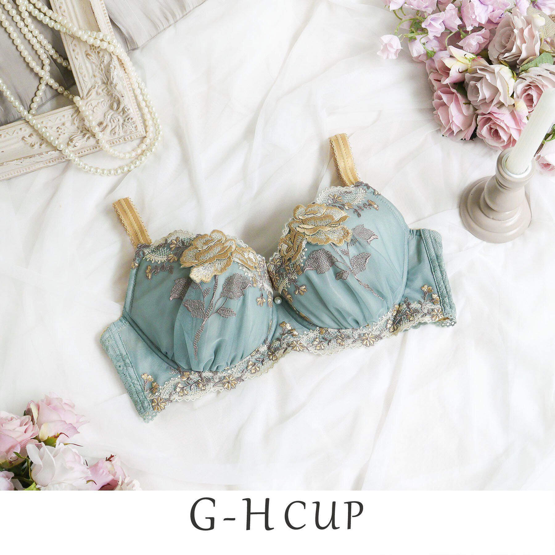 Risa Magli「フロリーナ ブラジャー（G-H）＜N Make Type＞」|インナー|グリーン(022)