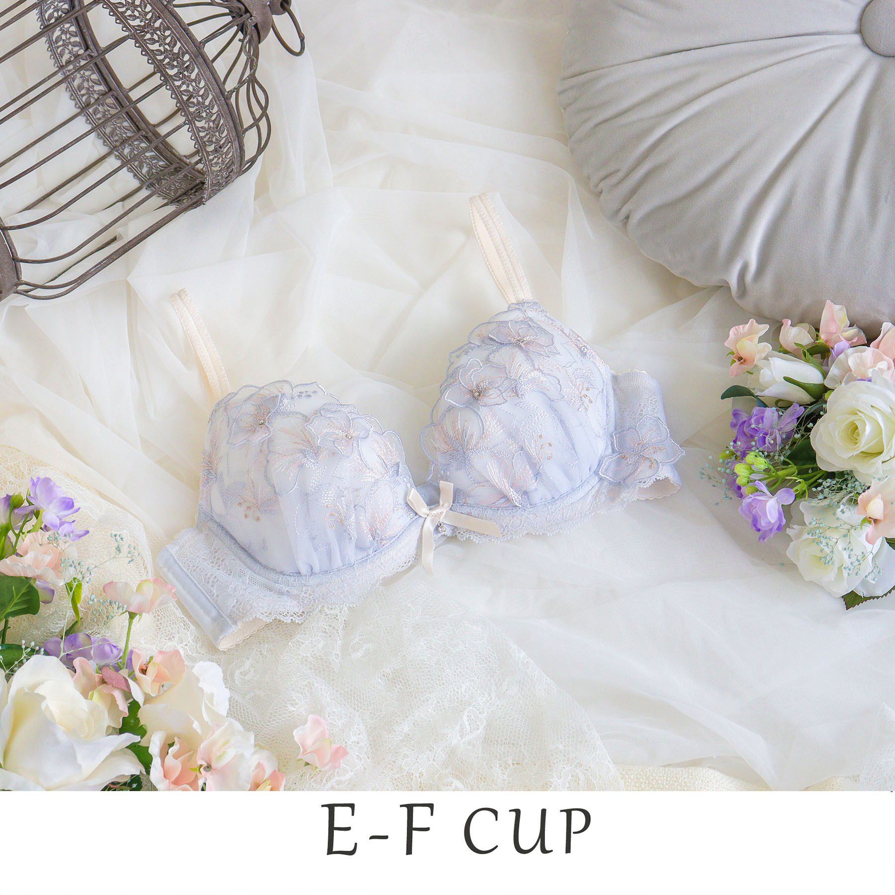 Risa Magli「ナーラ ブラジャー（E-F）＜リサマリ ミラクル谷間ブラ＞」|インナー|ブルー(092)