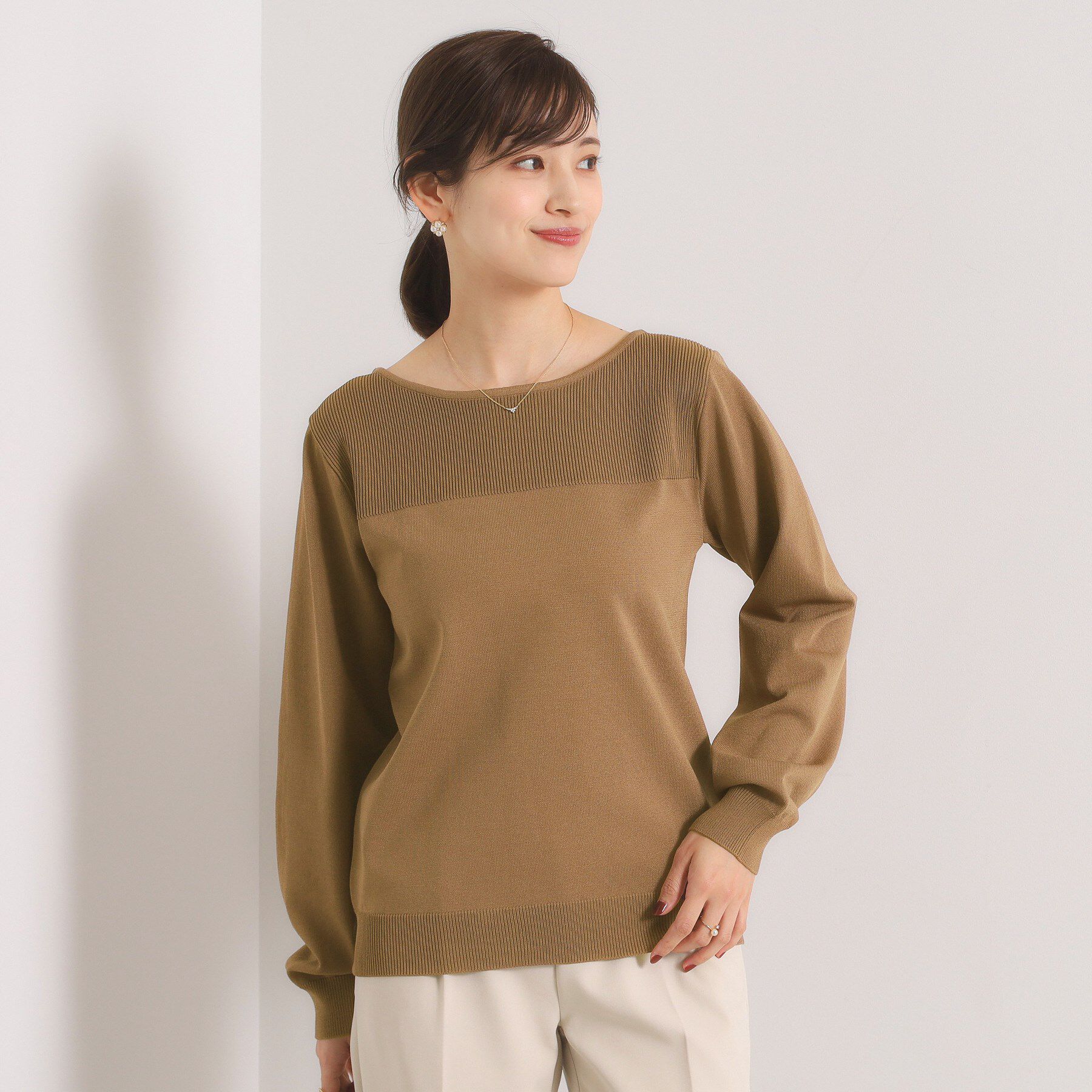 ITS&rsquo;DEMO「【縮みに強い／洗濯機OK】編地切替ニットプルオーバー」|ニット・セーター|