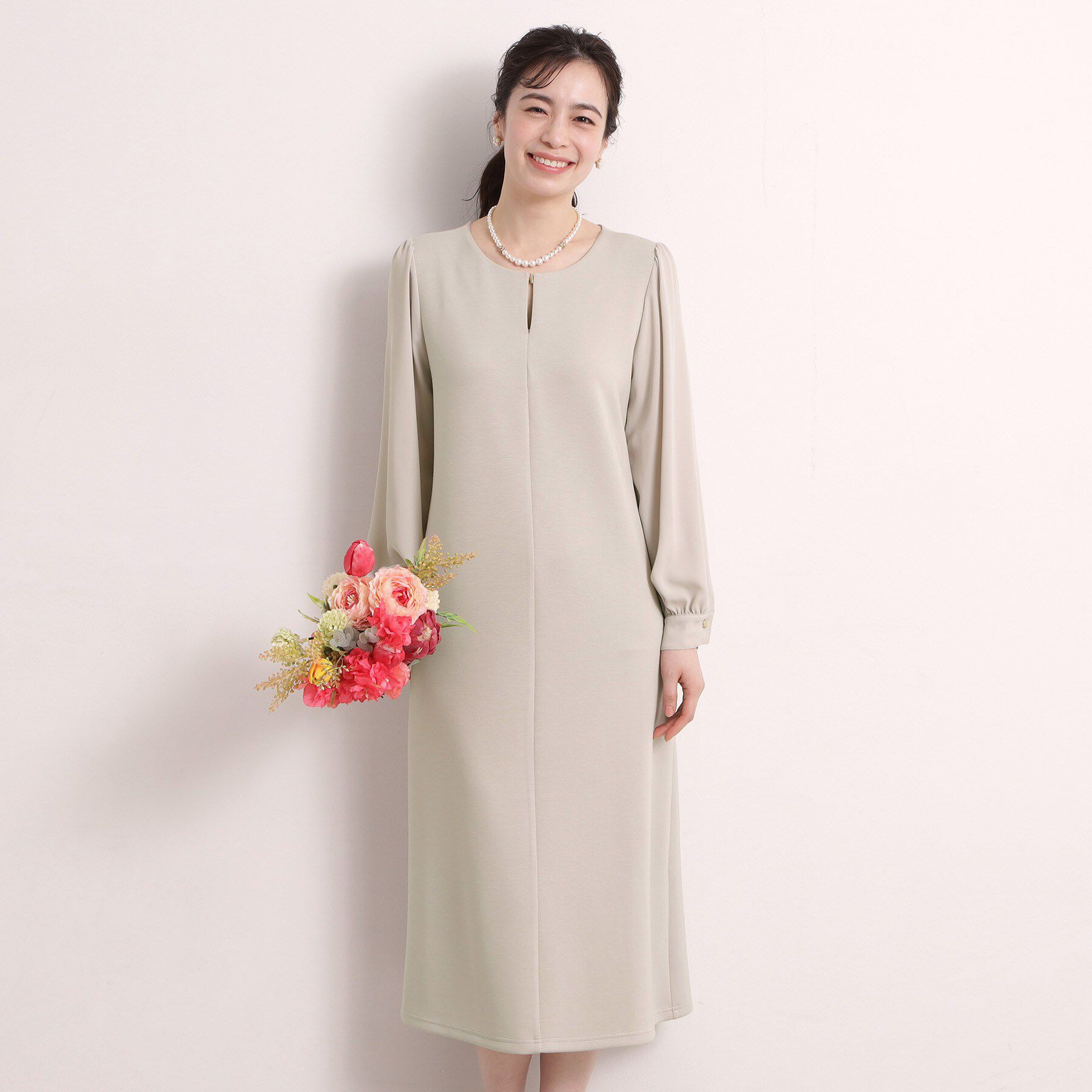 ITS&rsquo;DEMO「【洗濯機OK／入卒】ダンボールワンピース」|ワンピース|グレージュ(050)