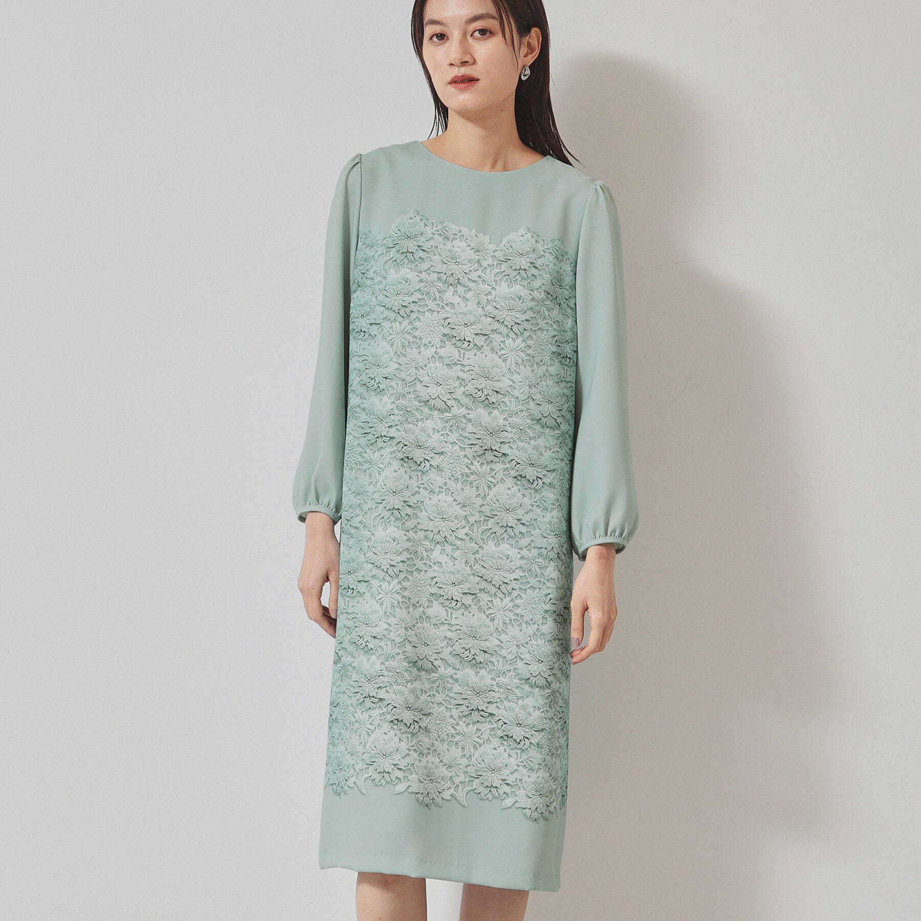 SunaUna「【＆yours project／SS～L】レースパネル柄ワンピース」|ワンピース|