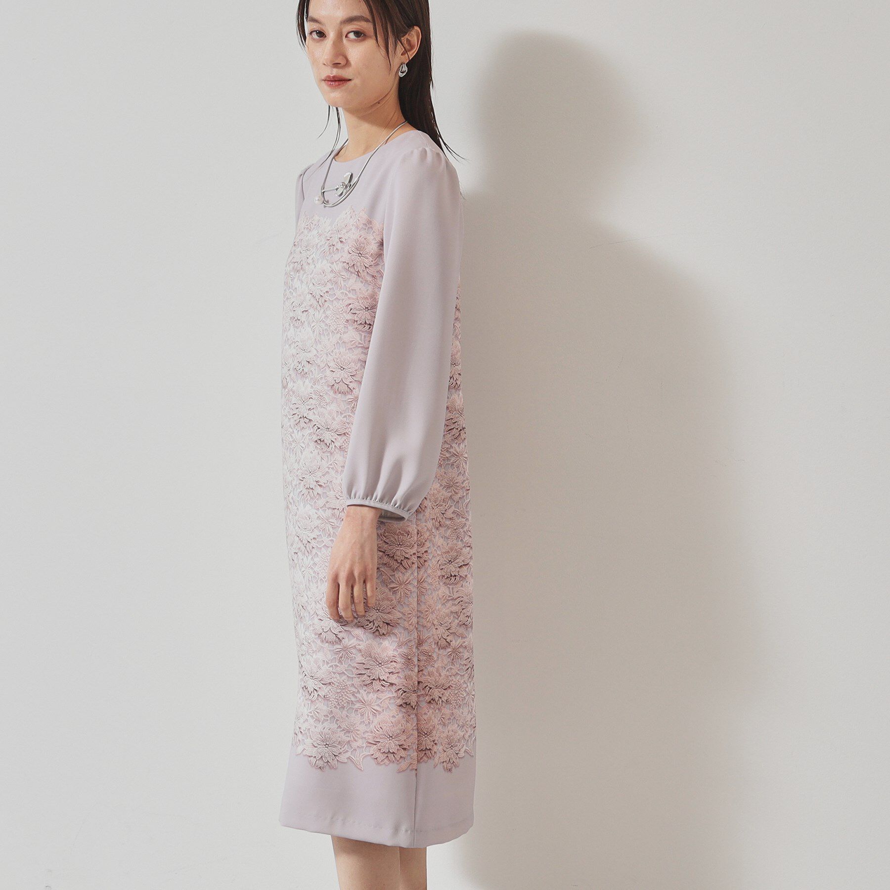 SunaUna「【＆yours project／SS～L】レースパネル柄ワンピース」|ワンピース|