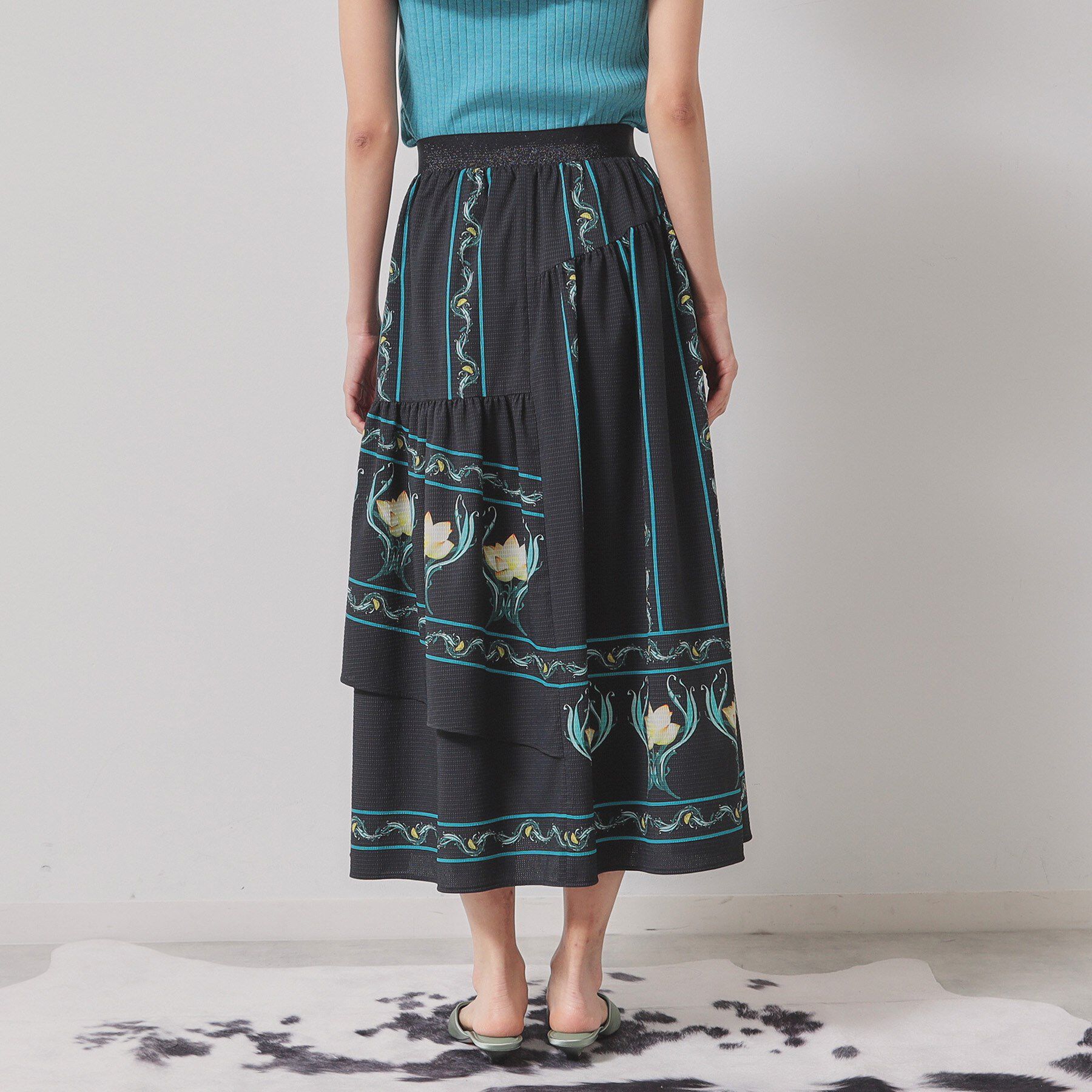 SunaUna「【ティアード／ウエストゴム】オリエンタルパネルスカート」|スカート|