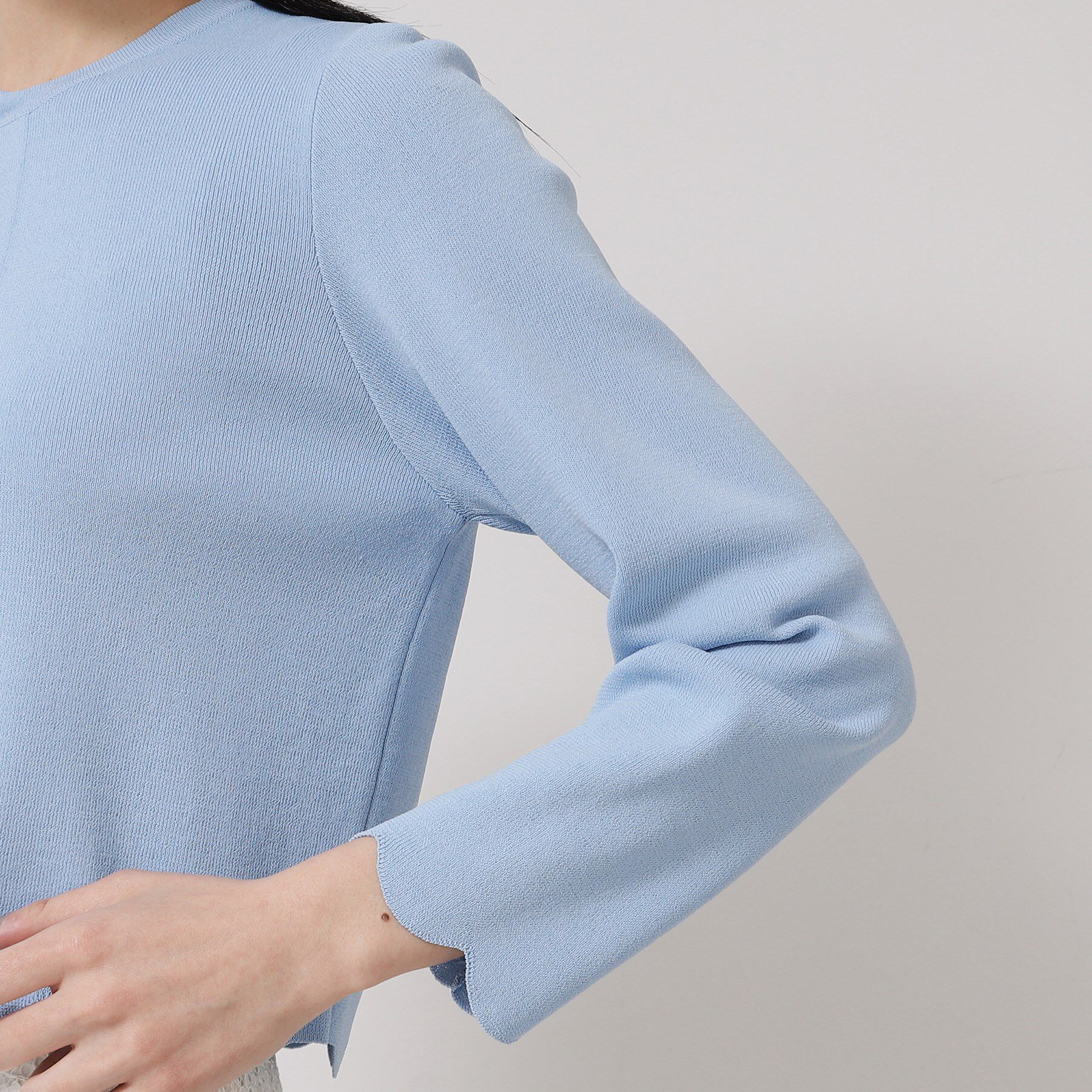 SunaUna「【接触冷感／アンサンブル可】裾スカラップニットボレロ」|カーディガン|