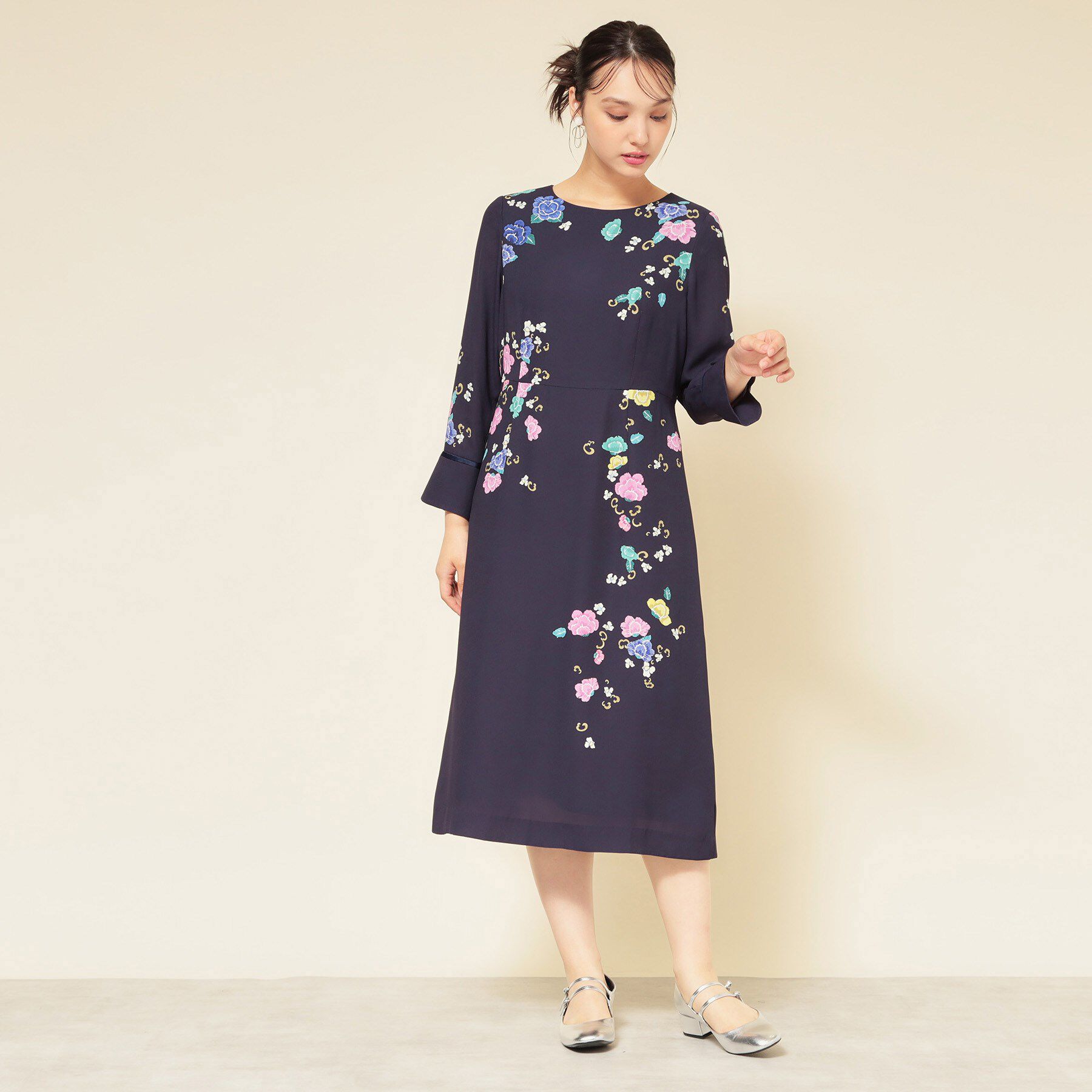 SunaUna「【co creation and yours／SS～L】花柄パネルワンピース」|ワンピース|