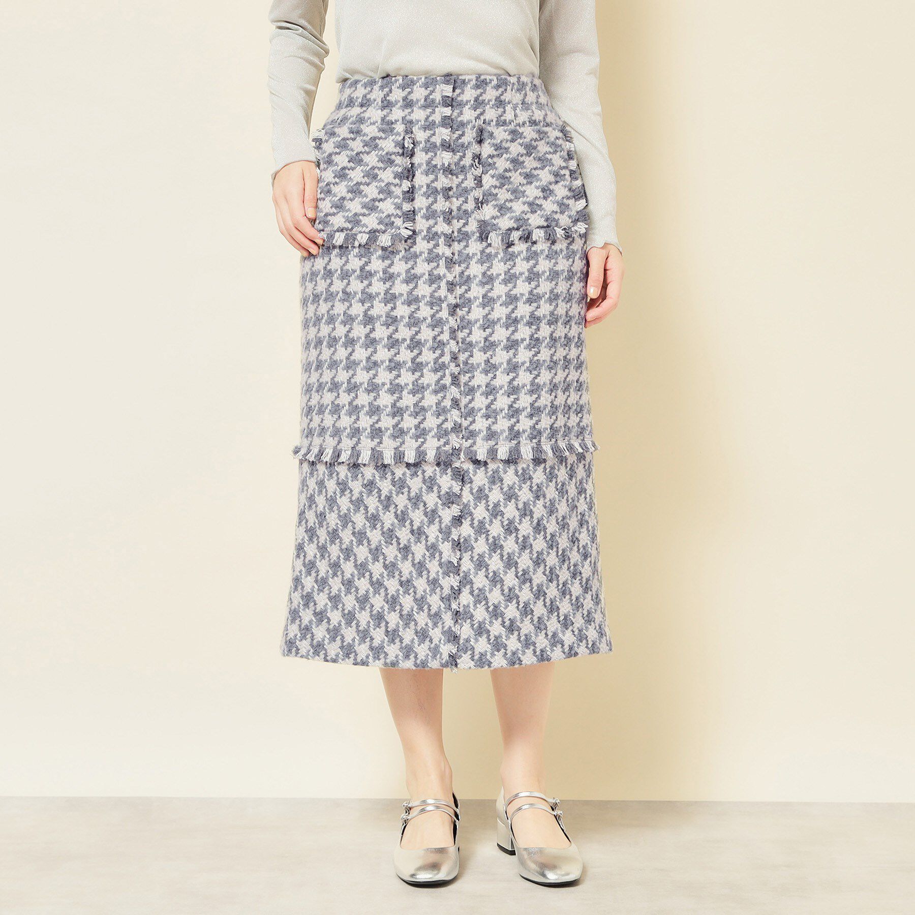 SunaUna「【COLLECTION LINE】ツイードフリンジスカート」|スカート|
