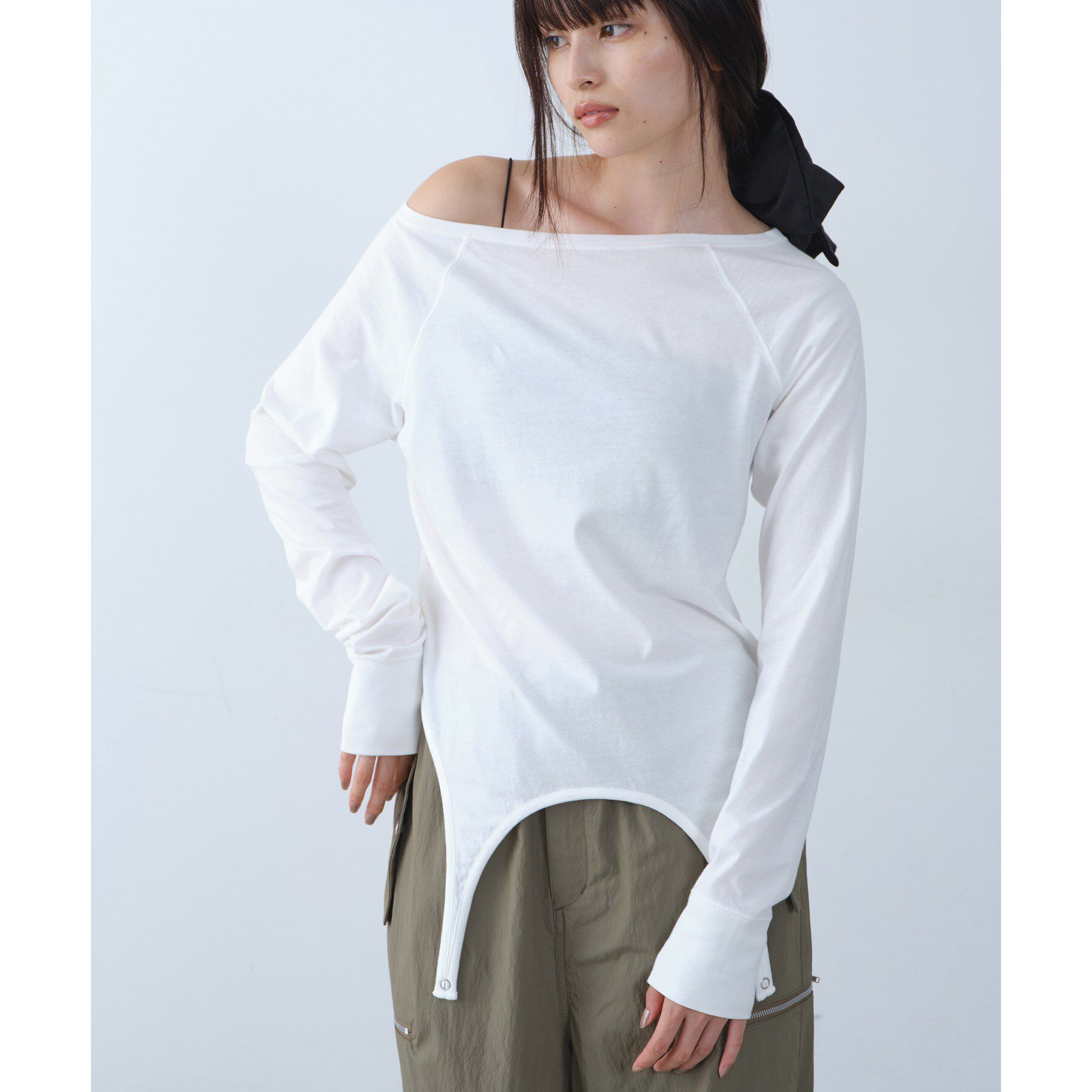 CODE A「easy flip tee」|Tシャツ・カットソー|ホワイト(001)