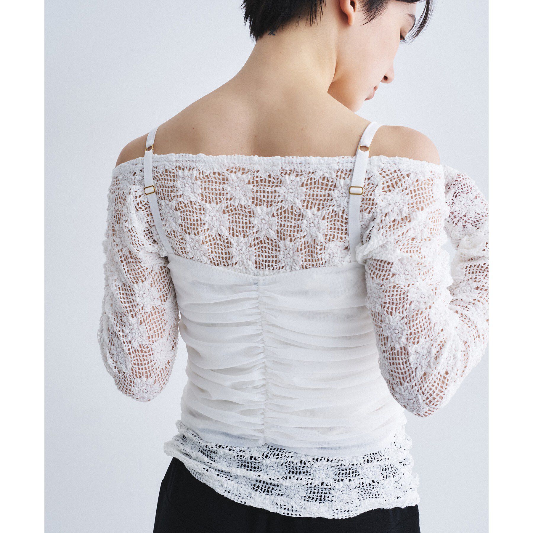 CODE A「organza shirring cami」|キャミソール|