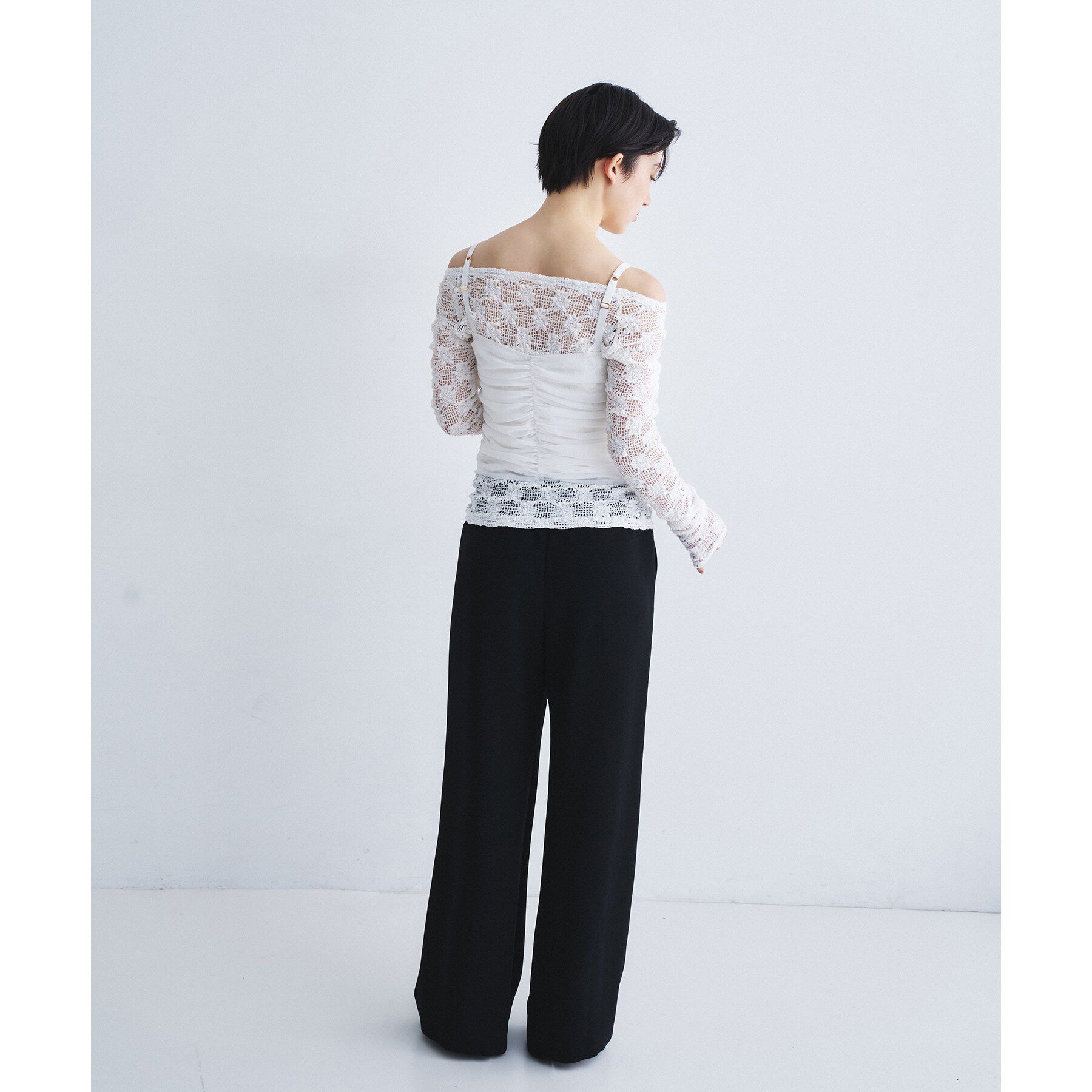 CODE A「organza shirring cami」|キャミソール|