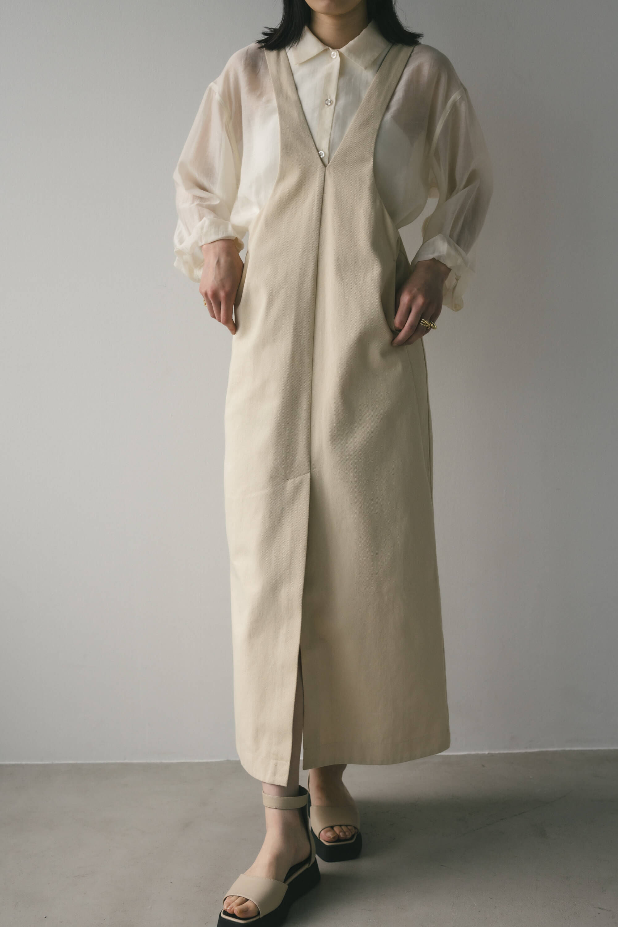 STYLEMIXER「ディープVジャンパースカート」|スカート|