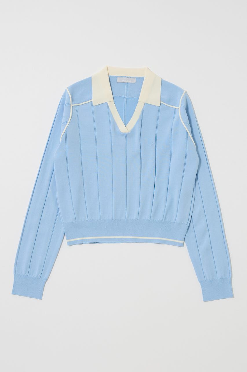MOUSSY「BI COLOR KNIT ポロ」|ニット・セーター|
