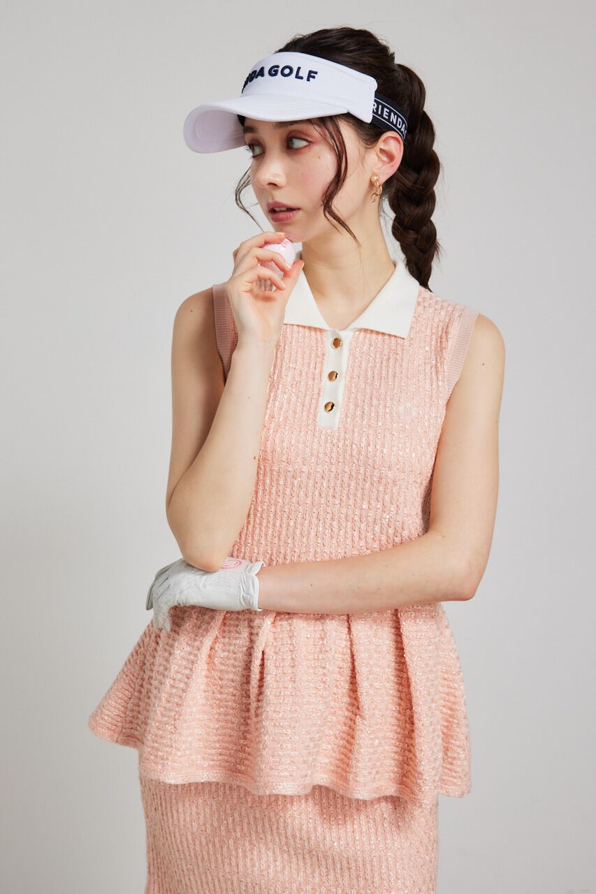 rienda「シャイニーツイードペプラムニットTOP」|ニット・セーター|