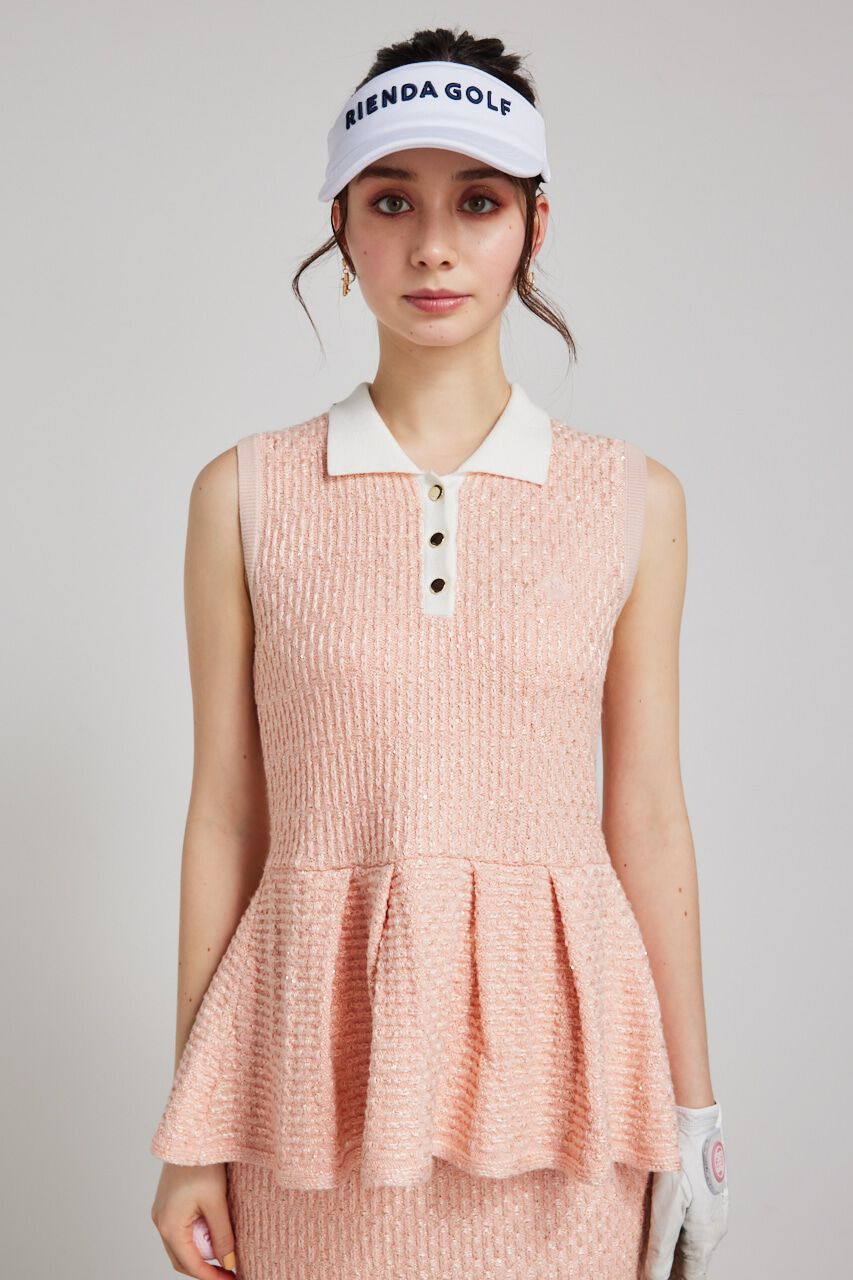 rienda「シャイニーツイードペプラムニットTOP」|ニット・セーター|