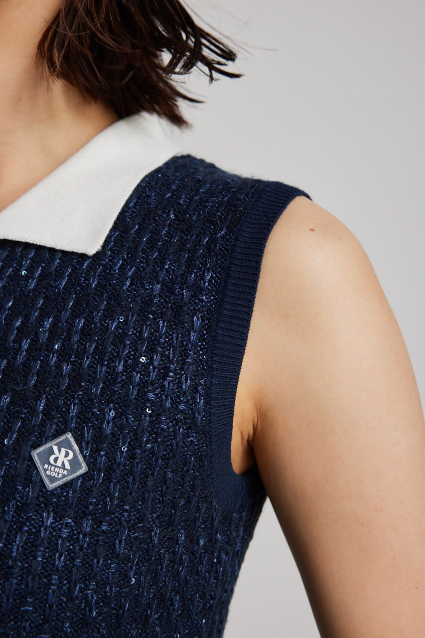 rienda「シャイニーツイードペプラムニットTOP」|ニット・セーター|