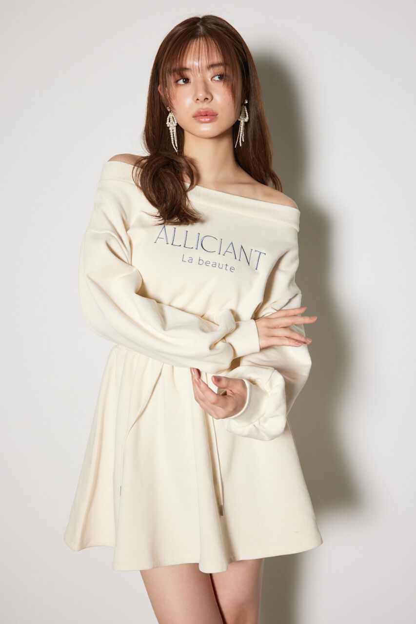 rienda「オフショルダースウェットミニフレアワンピース」|ワンピース|