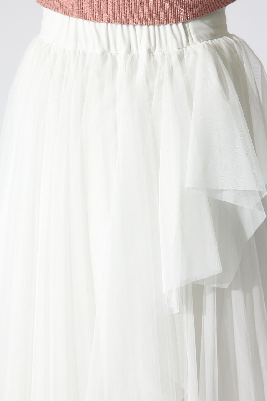 rienda「ニュアンスランダムチュールジャストウエストスカート」|スカート|