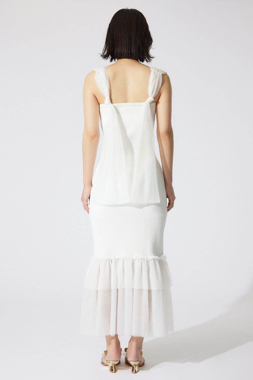 rienda「チュールレイヤードホルターニットワンピース」|ワンピース|