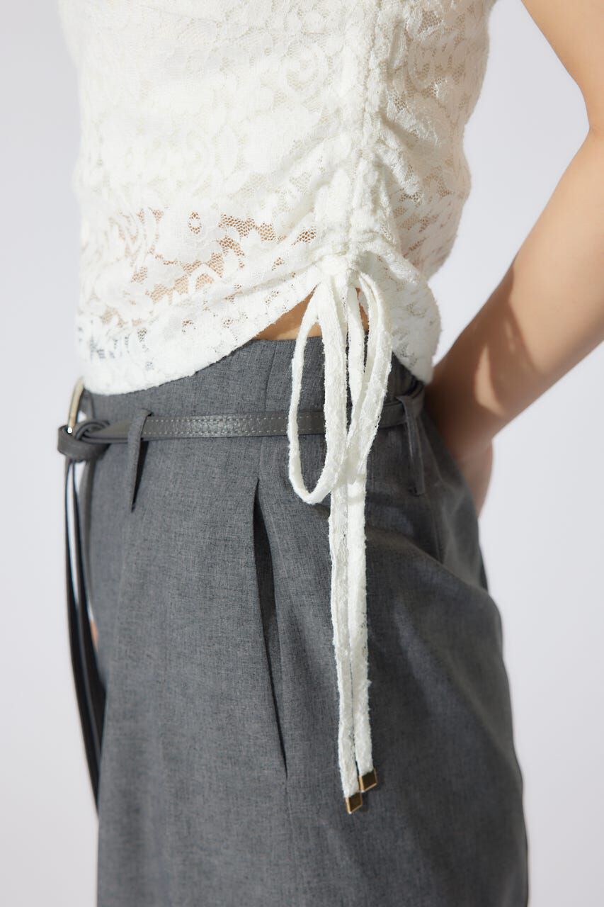 rienda「バストギャザーデザインレースカットトップス」|Tシャツ・カットソー|