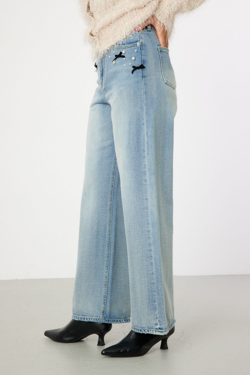 RODEO CROWNS「デコレーションハイウエストワイドデニム」|デニム|