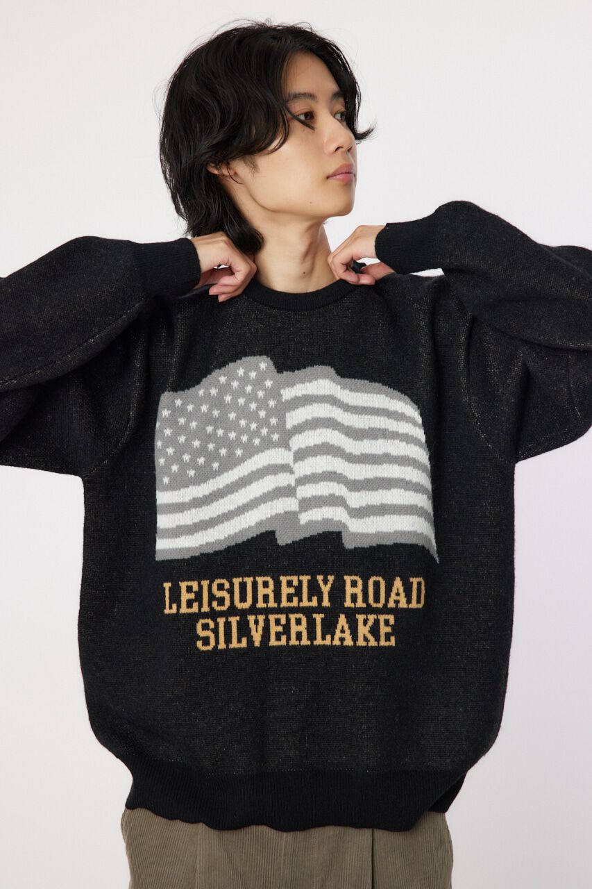 RODEO CROWNS「US flag ニット」|ニット・セーター|BLK