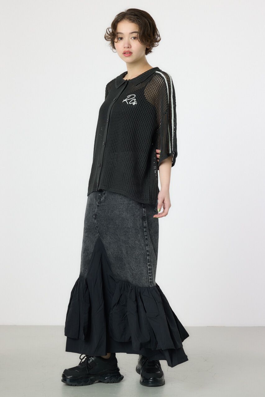 RODEO CROWNS「透かし編ラインカーディガン」|カーディガン|