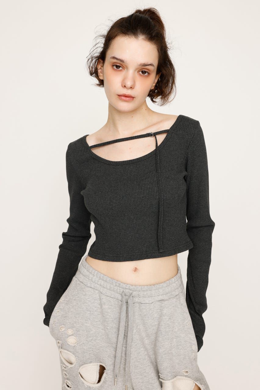 SLY「2WAY CUT RIB トップス」|Tシャツ・カットソー|