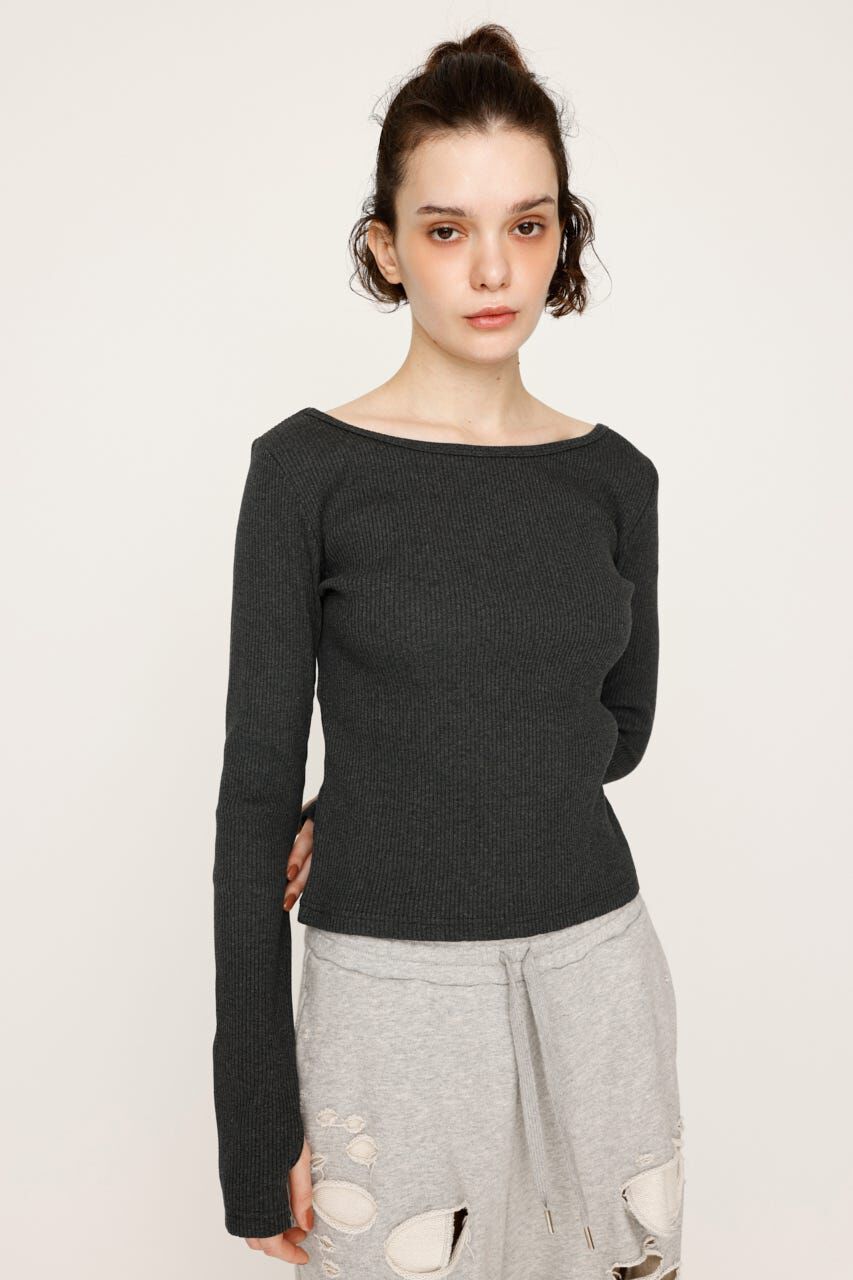 SLY「2WAY CUT RIB トップス」|Tシャツ・カットソー|