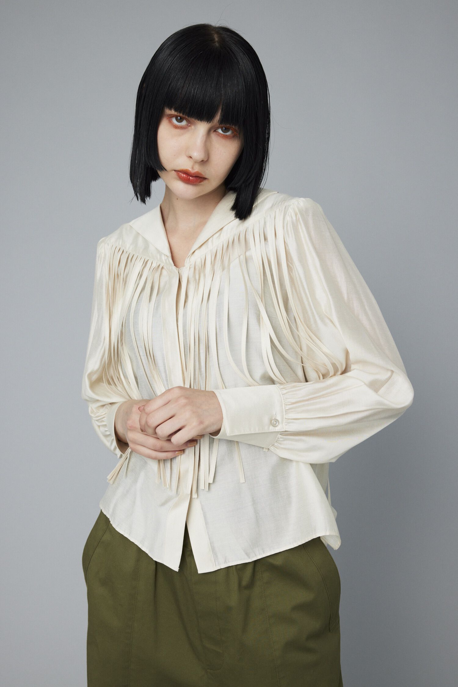 HeRIN.CYE「Fringe tops」|シャツ・ブラウス|O/WHT1