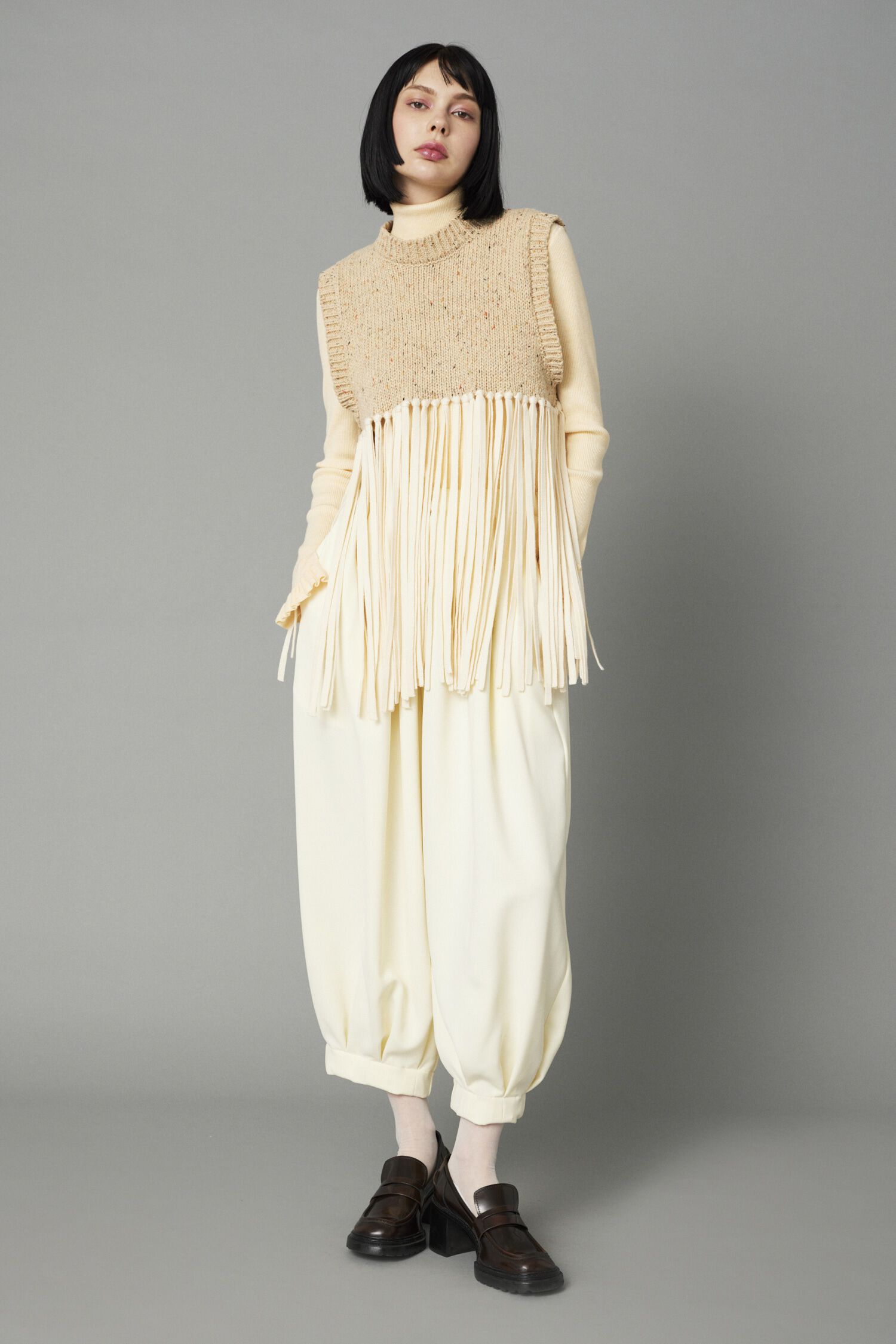 HeRIN.CYE「Fringe knit vest」|シャツ・ブラウス|