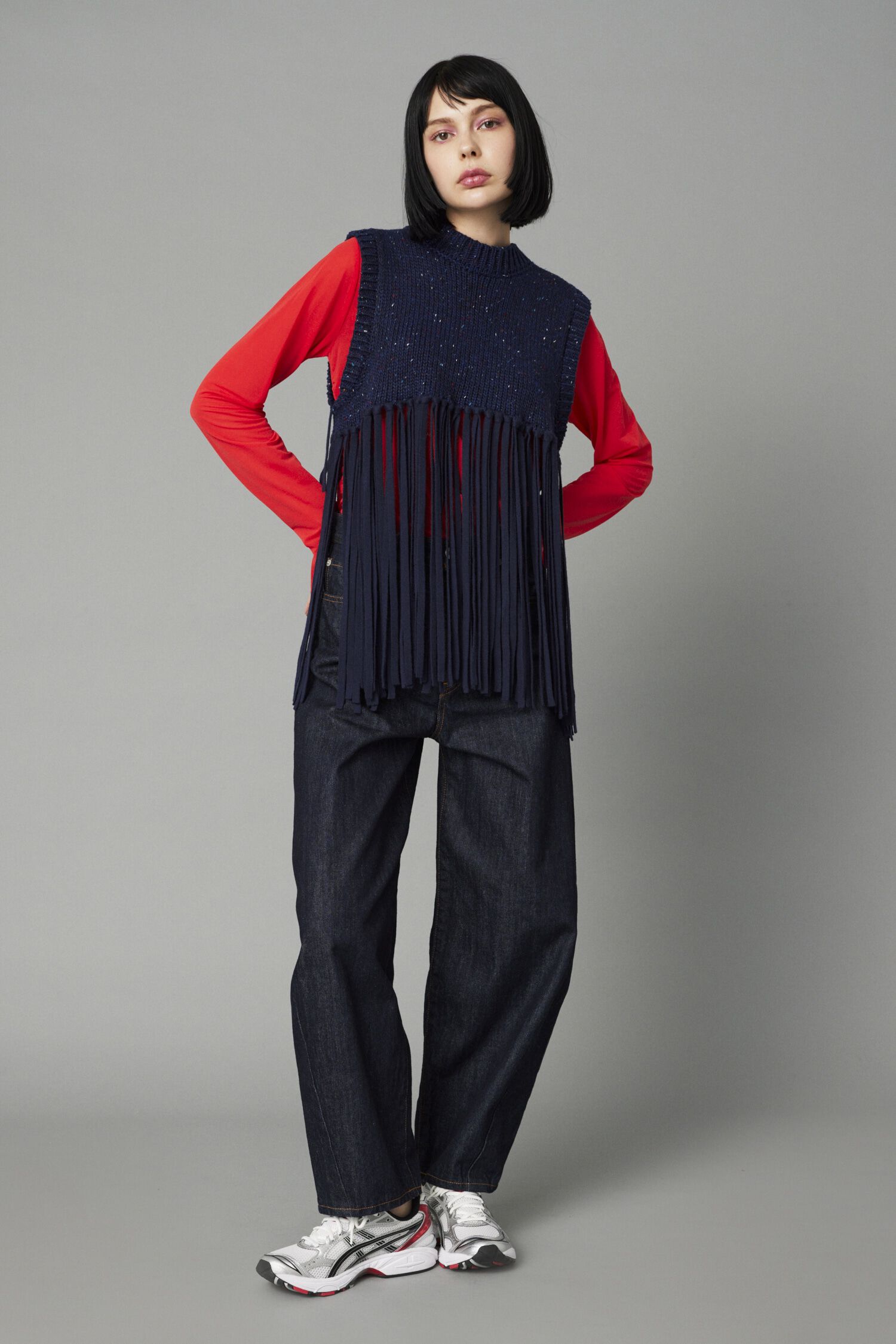 HeRIN.CYE「Fringe knit vest」|シャツ・ブラウス|