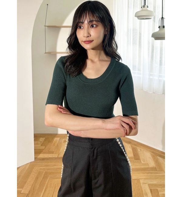 RESEXXY「ラウンドネックリブニットトップス」|ニット・セーター|