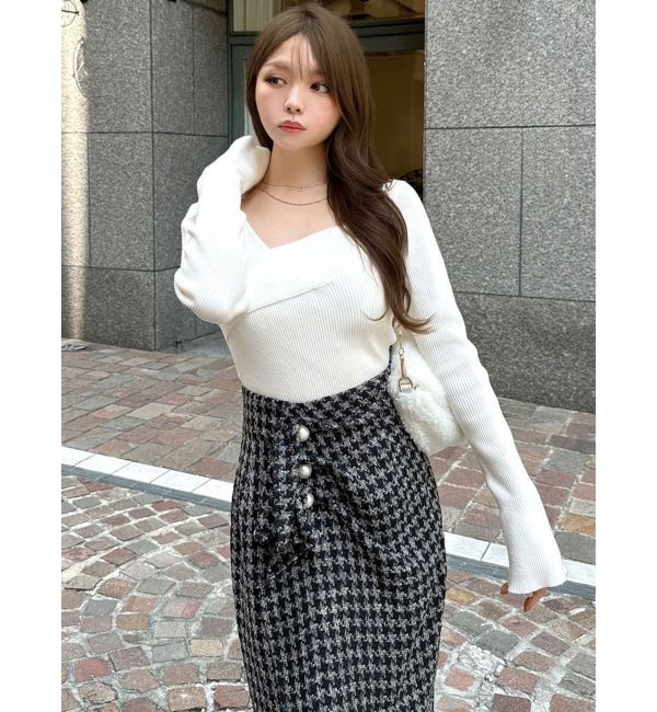 RESEXXY「アシンメトリーリブニットトップス」|ニット・セーター|