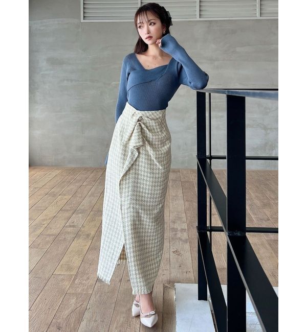 RESEXXY「アシンメトリーリブニットトップス」|ニット・セーター|