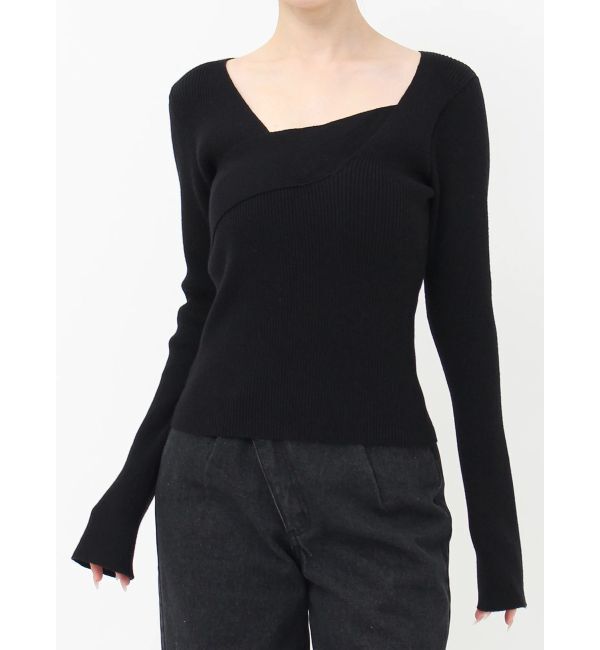 RESEXXY「アシンメトリーリブニットトップス」|ニット・セーター|