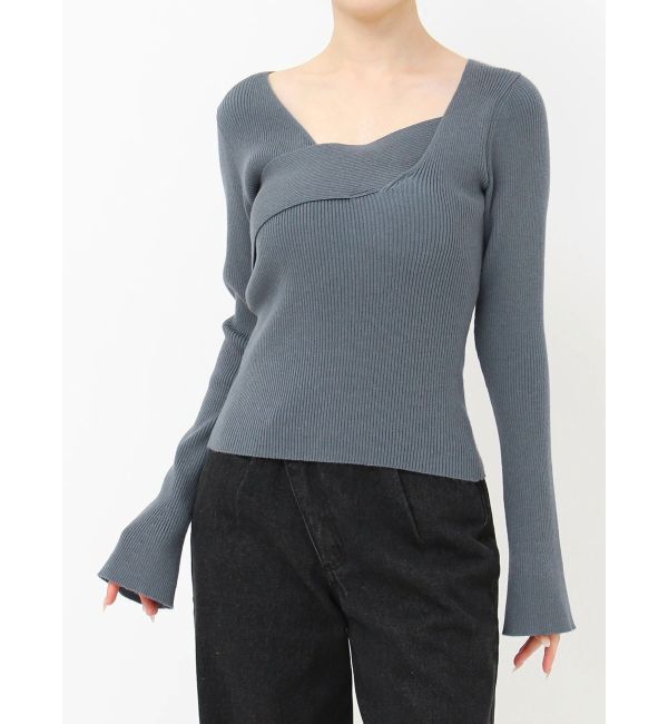 RESEXXY「アシンメトリーリブニットトップス」|ニット・セーター|