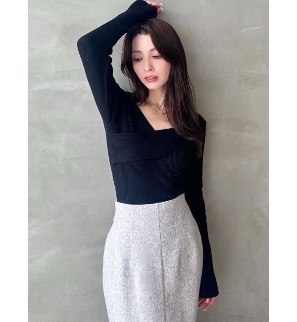 RESEXXY「アシンメトリーリブニットトップス」|ニット・セーター|