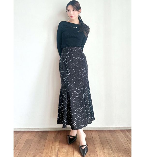 RESEXXY「パールボタンリブニットトップス」|ニット・セーター|