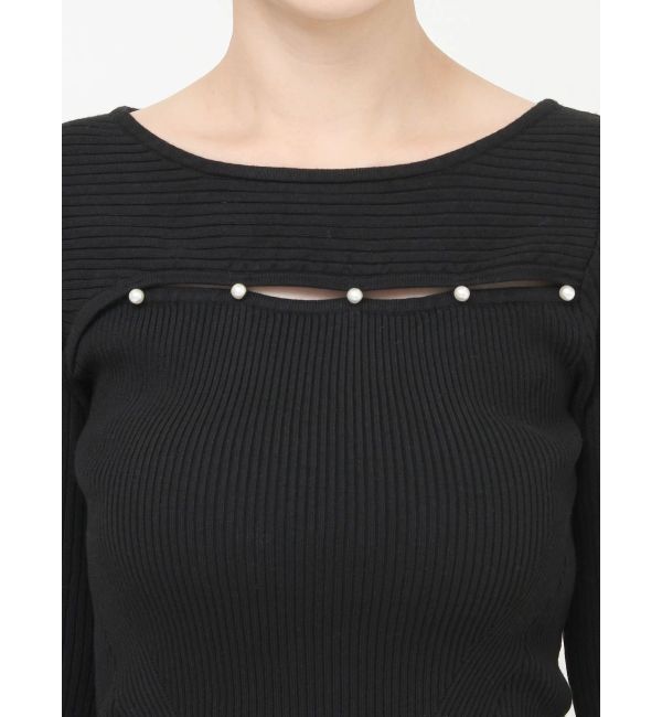 RESEXXY「パールボタンリブニットトップス」|ニット・セーター|