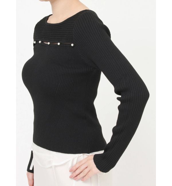 RESEXXY「パールボタンリブニットトップス」|ニット・セーター|
