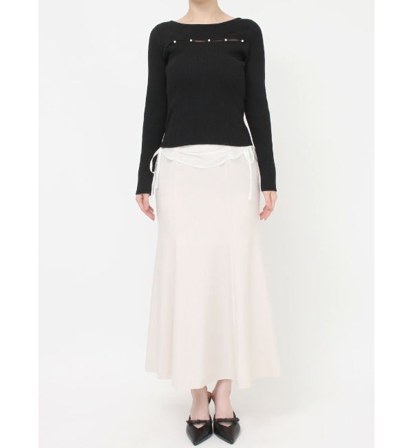 RESEXXY「パールボタンリブニットトップス」|ニット・セーター|