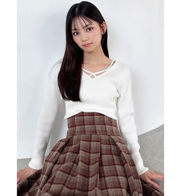 RESEXXY「デコルテクロスニットトップス」|ニット・セーター|